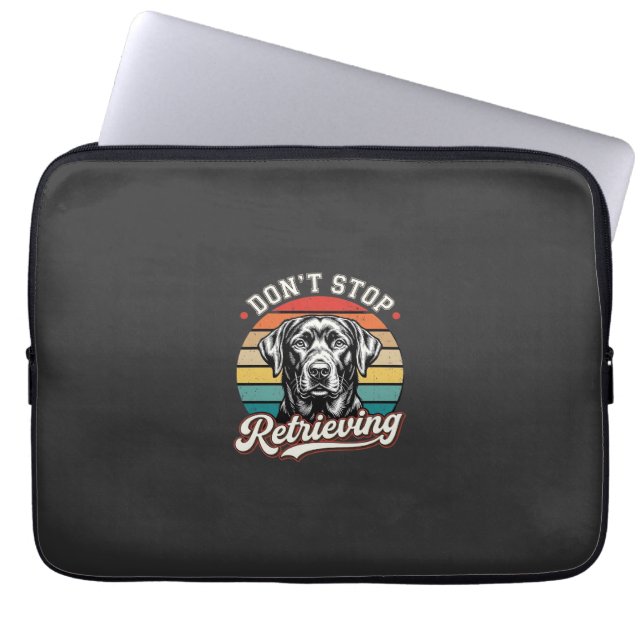 Capa Para Notebook Labrador Não Para de Recuperar Cão Retro (Frente)