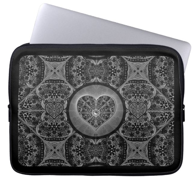 Capa Para Notebook Lace Black Cerâmico (Frente)