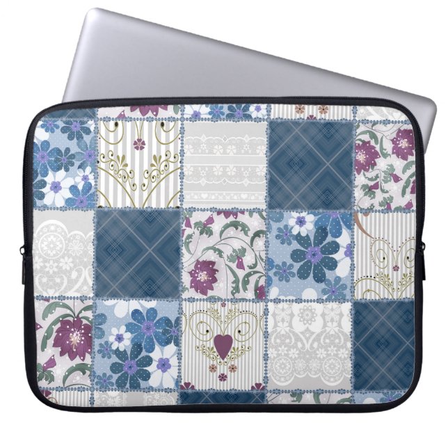 Capa Para Notebook Lace Floral: Colheita de Patches Sem Olhos. (Frente)