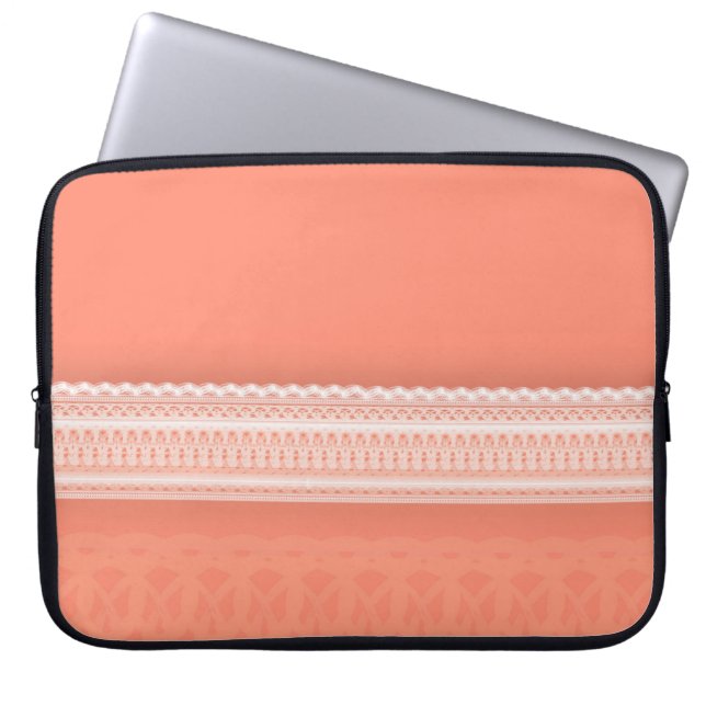 Capa Para Notebook Laço delicado contra o coral vibrante (Frente)