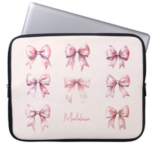 Capa Para Notebook Laço Pink Coquette Nome Personalizado