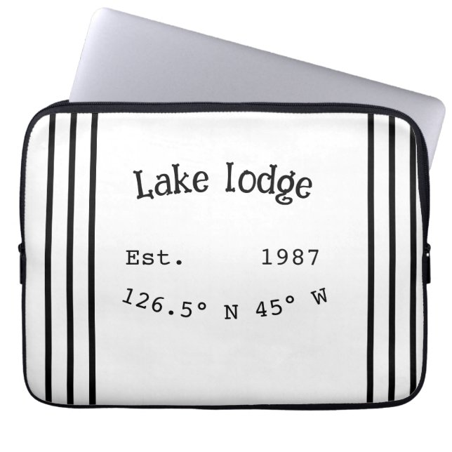Capa Para Notebook Lago House ets. Data ano em que as coordenadas per (Frente)