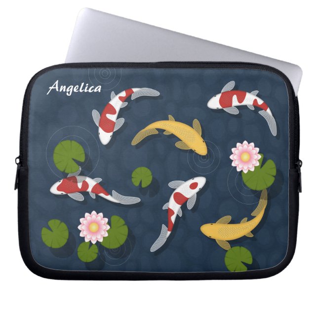 Capa Para Notebook Lagoa de peixes de Koi do japonês (Frente)