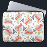 Capa Para Notebook Lagosta de Lagosta Crustacean Beach Dólares<br><div class="desc">Design com Tema de Praia Arte Botânica Desenhada à Mão e Lagosta de Aquarela</div>