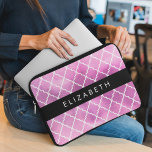 Capa Para Notebook Lança Rosa, Trellis, Aquarelas, Seu Nome<br><div class="desc">Elegante,  na moda e sofisticado padrão marroquino em aquarelas rosa. Presente moderno e moderno,  perfeito para o amante do trabalho de latência em sua vida. Personalize adicionando o seu nome,  apelido,  monograma ou iniciais.</div>