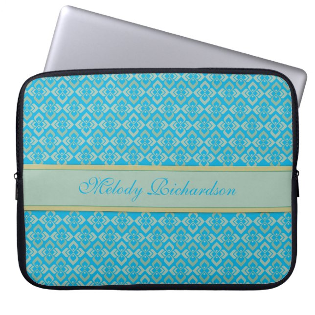 Capa Para Notebook Laptop azul de 15 polegadas inspirado na costura (Frente)