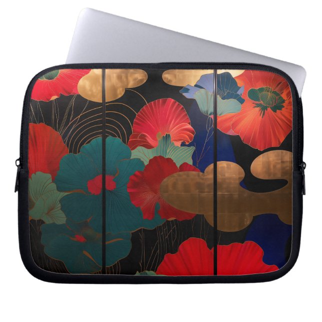 Capa Para Notebook laptop case Japanese style flower (Frente)