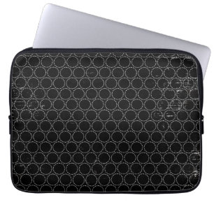 Capa Para Notebook Laptop do computador nos círculos brancos pretos