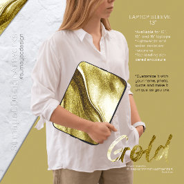 Capa Para Notebook Laptop Elegante com brilho Dourado