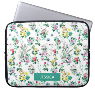 Capa Para Notebook Laptop Padrão Floral Claro Personalizado