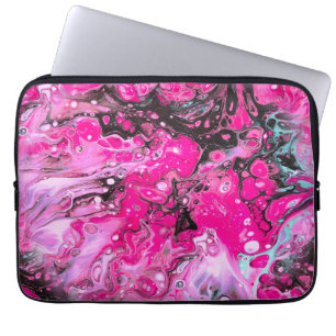 Capa Para Notebook Laptop rosa, preto e branco com Abstrato