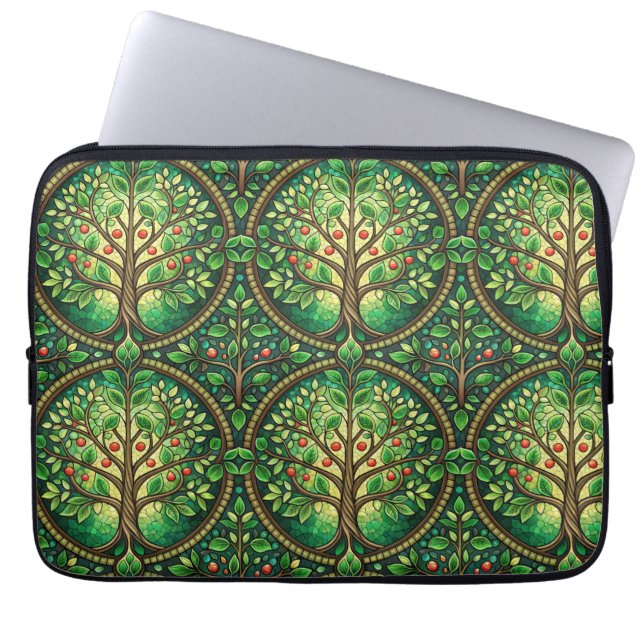 Capa Para Notebook Laptop sleeve with vibrant tree of life pattern (Frente)