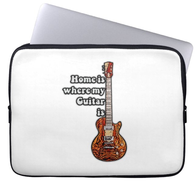 Capa Para Notebook Lar é onde está o meu violão. (Frente)