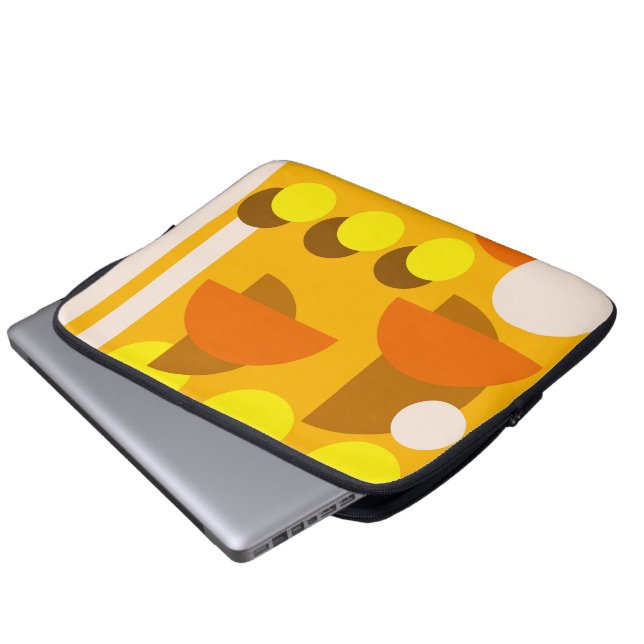 Capa Para Notebook laranja bege abstrato amarelo (Frente Inferior)