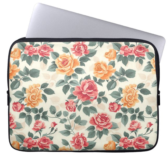 Capa Para Notebook Laranja e Rosa Dourada (Frente)