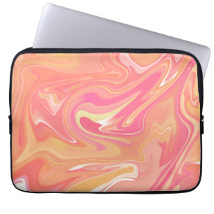 Capa Para Notebook Laranja Marble Laptop