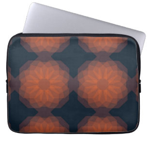 Capa Para Notebook Laranja, moderna abstração geométrica das flores