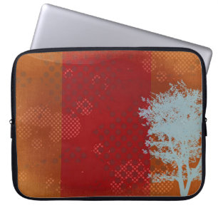 Capa Para Notebook Laranja Steampunk com Bolsa de laptop Abstrato