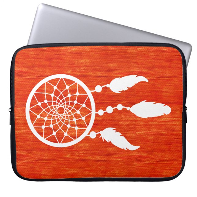 Capa Para Notebook Laranja vibrante de Boho Dreamcatcher (Frente)