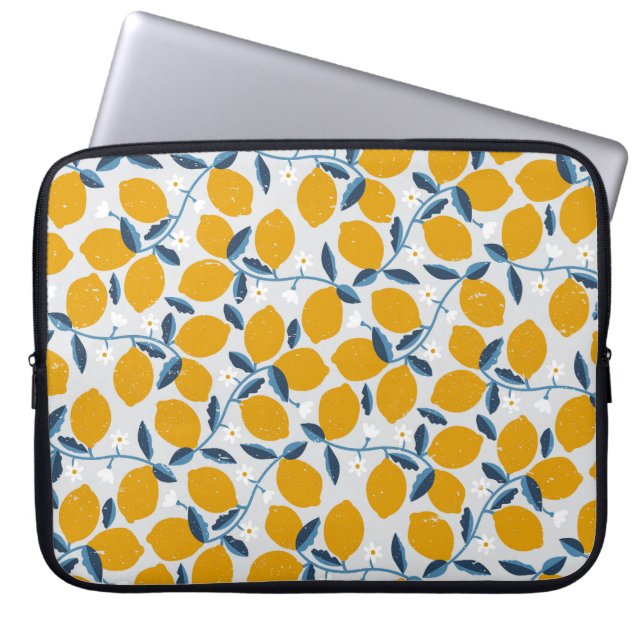 Capa Para Notebook Laranjas, tangerinas: padrão floral de vindima. (Frente)