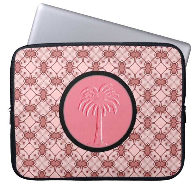 Capa Para Notebook Latice Geométrica Rosa - Palma de Design Carolina (Frente)