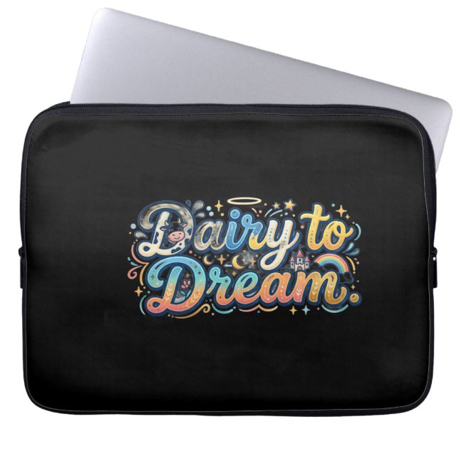 Capa Para Notebook Laticínios para Sonhar – Camiseta com Piada de Lat (Frente)