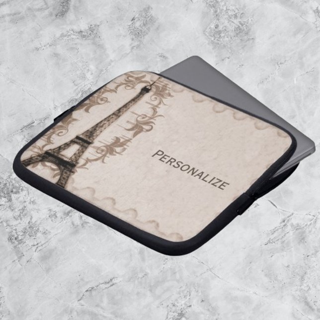 Capa Para Notebook Latte Paris Grunge Bolsa de laptop (Latte Paris Grunge Personalized Laptop Sleeve)
