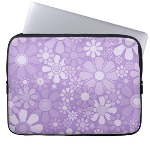 Capa Para Notebook Lavanda de Padrão Floral Cheerful no Jardim Retroa