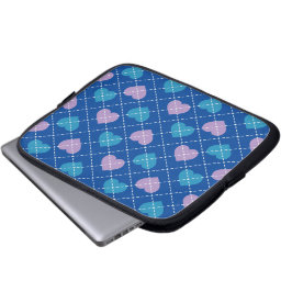Capa Para Notebook Lavanda e Bebê Blue Hearts Argyle