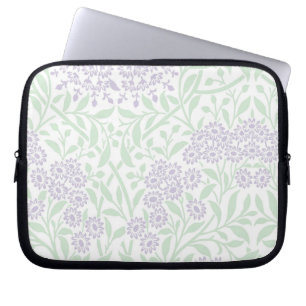 Capa Para Notebook Lavanda e Cor damasco Floral Verde