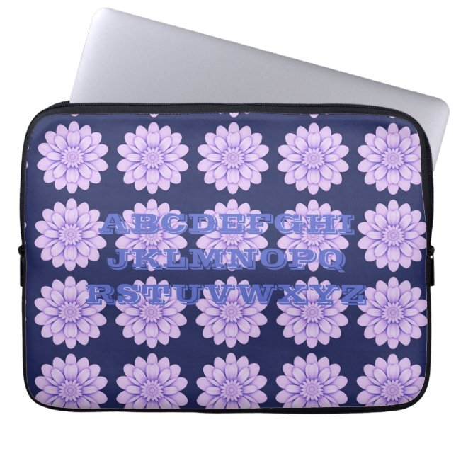 Capa Para Notebook Lavanda Neoprene Flores Laptop (Frente)
