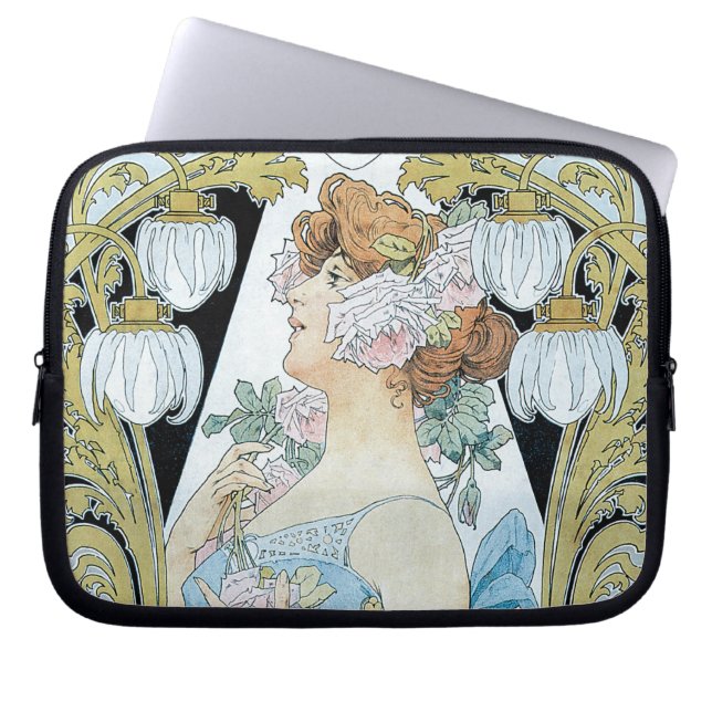 Capa Para Notebook Le Bec Liais por Alphonse Mucha (Frente)