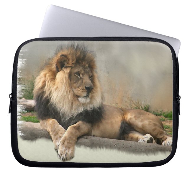 Capa Para Notebook Leão Amante Rei da Selva (Frente)