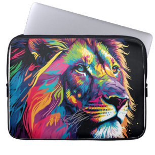 Capa Para Notebook Leão arco-íris majestoso