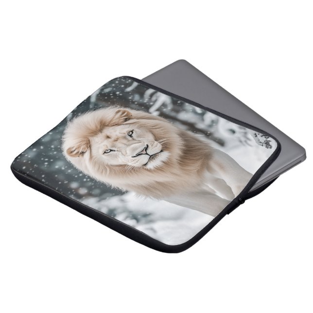 Capa Para Notebook Leão da Neve (Frente Topo)
