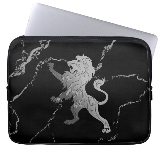 Capa Para Notebook Leão Real Prateado (Frente)