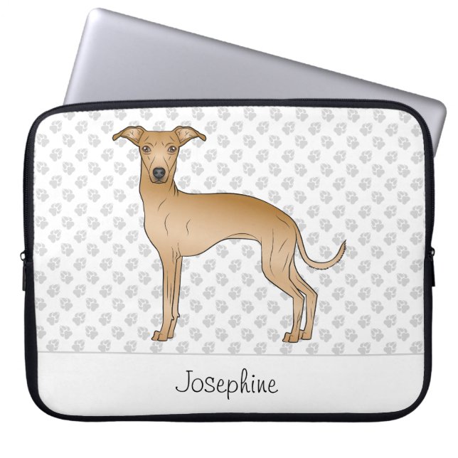 Capa Para Notebook Lebre Italiano Greyhound Cachorro Fofo Com Nome Pe (Frente)