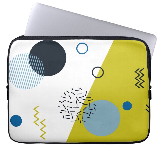 Capa Para Notebook Legal, moderno, geométrico azul verde Memphis (Frente)