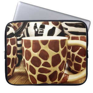 Capa Para Notebook Legal padrão de girafa e zebra stripes de café
