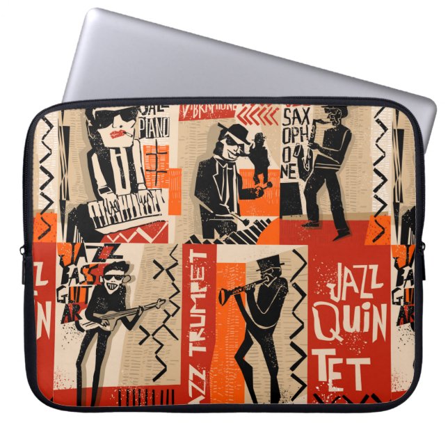 Capa Para Notebook legal safra de poster de jazz com trompete (Frente)