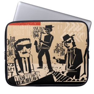 Capa Para Notebook legal safra de poster de jazz com trompete
