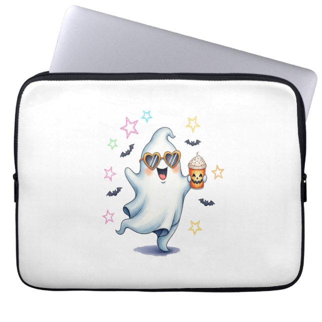 Capa Para Notebook Legal Vibes do Halloween do Fantasma (Frente)