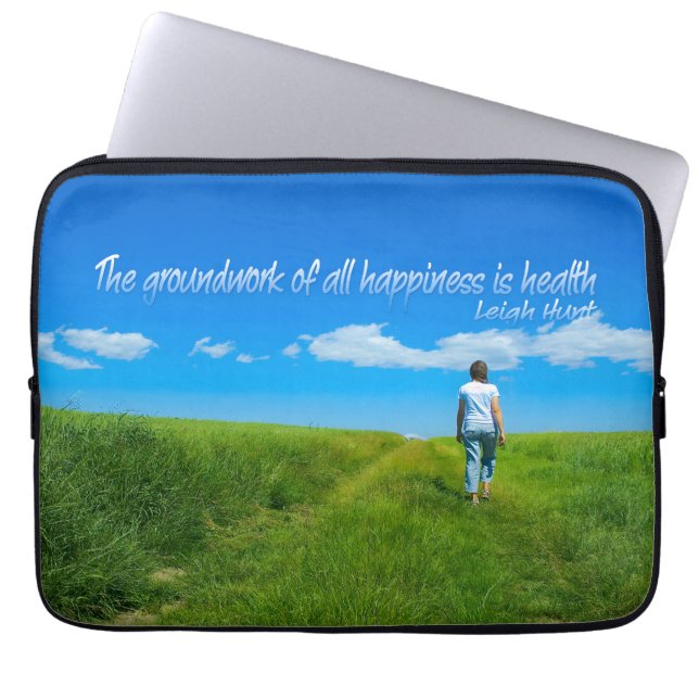 Capa Para Notebook Leigh Hunt Inspirational Cote "Saúde" (Frente)