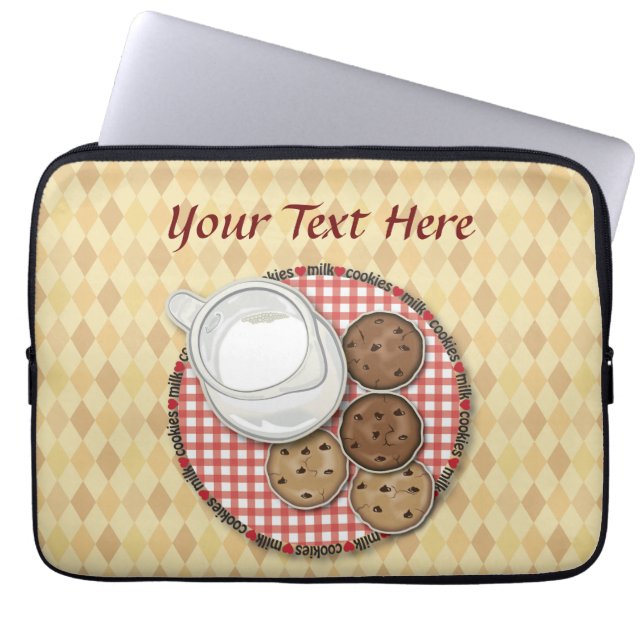 Capa Para Notebook Leite customizável e biscoitos (Frente)