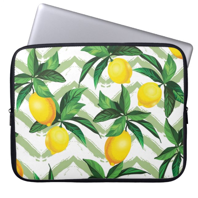 Capa Para Notebook Lemon zigzag: modelo desenhado à mão. (Frente)