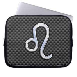 Capa Para Notebook Leo Zodiac - Sinal de Impressão de Fibra de Carv