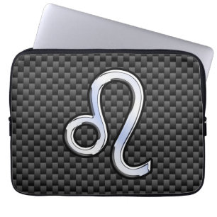 Capa Para Notebook Leo Zodiac - Sinal de Impressão de Fibra de Carvõe