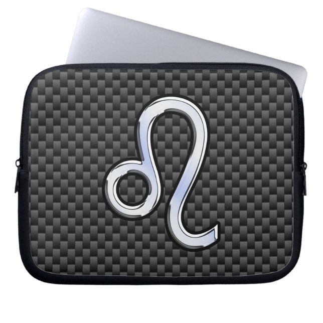Capa Para Notebook Leo Zodiac - Sinal de Impressão de Fibra de Carvõe (Frente)