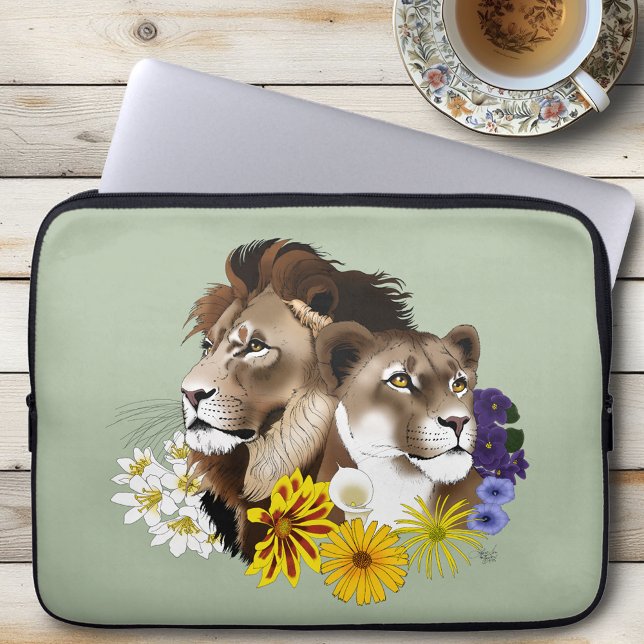 Capa Para Notebook Leoa Floral Verde  (Criador carregado)