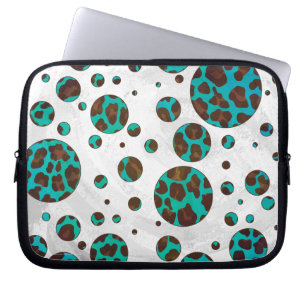 Capa Para Notebook Leopard Brown e Teal PrintPolka Pontos